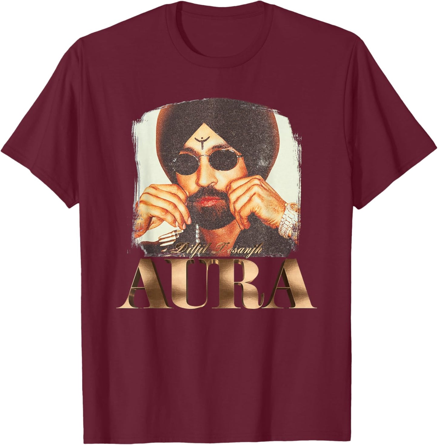 Aura Title | Diljit Dosanjh 2026 T-Shirt - T-Shirt | Maroon