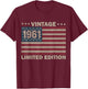 US Flag 65 Birthday American USA Men 65yr 1961 65th Birthday T-Shirt - T-Shirt | Maroon