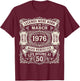 Legends Born in March 1976 50th Birthday 50 Years Old T-Shirt - T-Shirt | Maroon