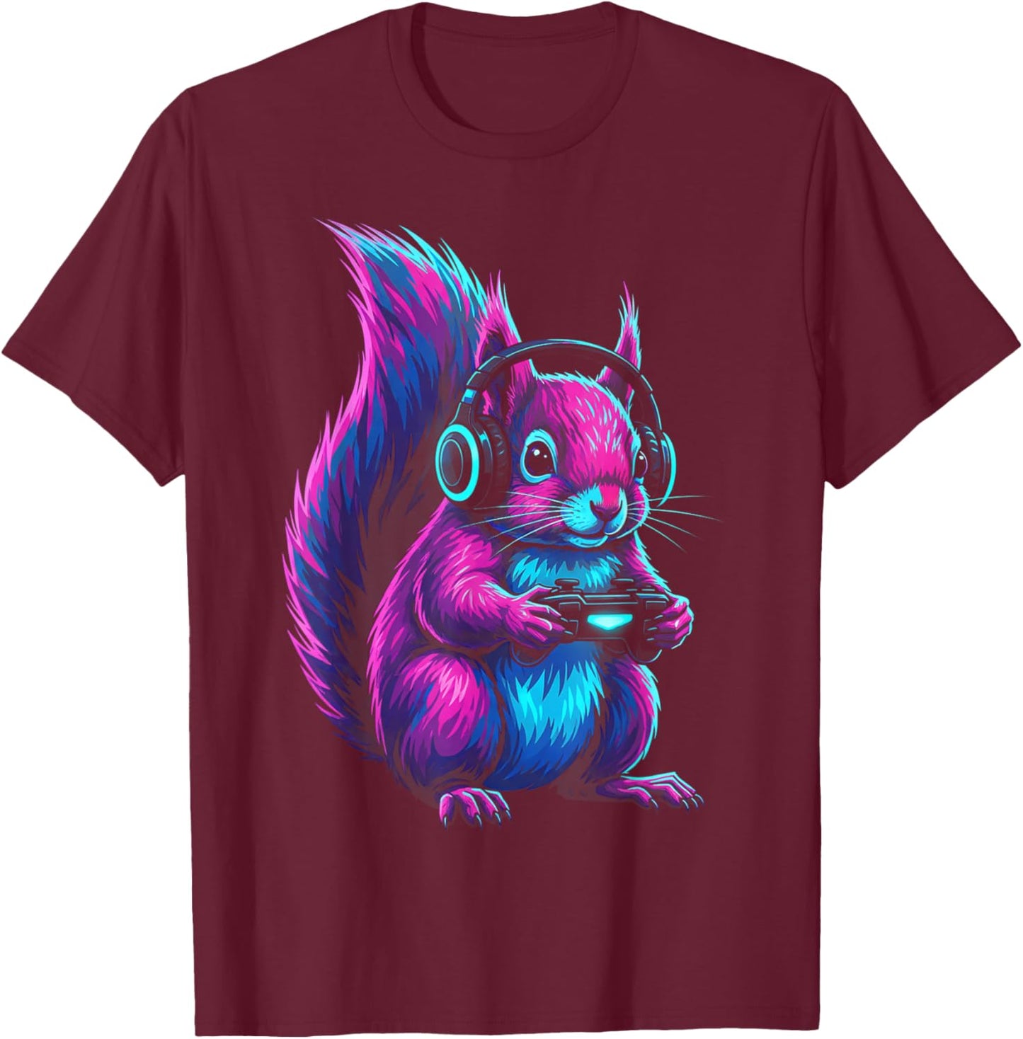 Squirrel Funny Video Games Squirrel T-Shirt - T-Shirt | Maroon