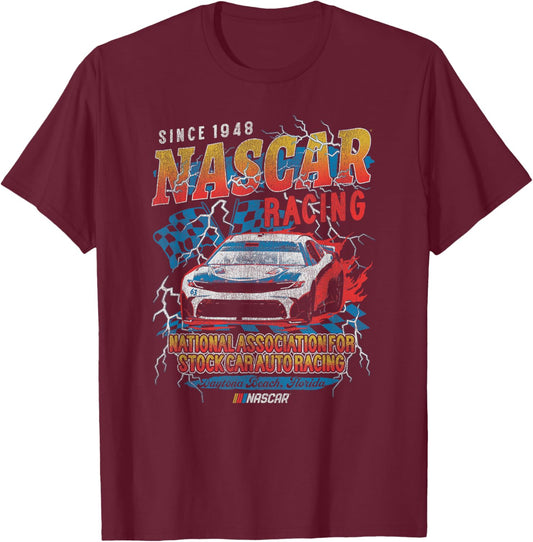 NASCAR National Association for Stock Car Auto Racing T-Shirt - T-Shirt | Maroon