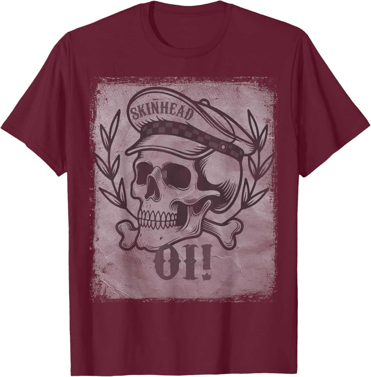 Traditional Oi Skinhead Punk-Rock T-Shirt - T-Shirt | Maroon