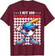 I Hit 100 Days of School Funny Baseball Player Kids Boys Son T-Shirt - T-Shirt | Maroon