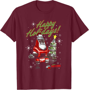 Fallout Happy Holidays from Santatron Christmas Video Game T-Shirt - T-Shirt | Maroon