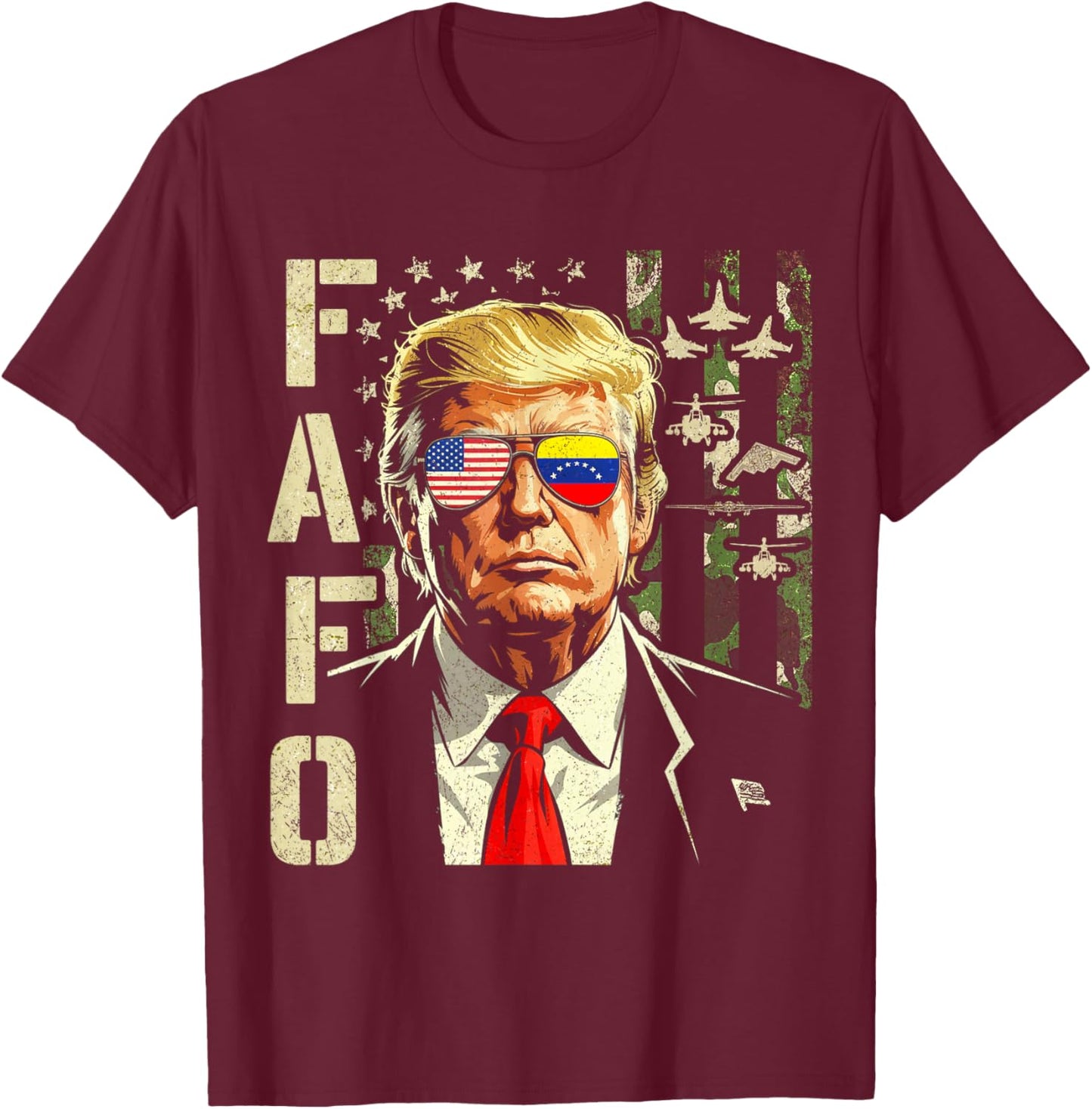Funny Fafo Trump Fafo American USA T-Shirt - T-Shirt | Maroon
