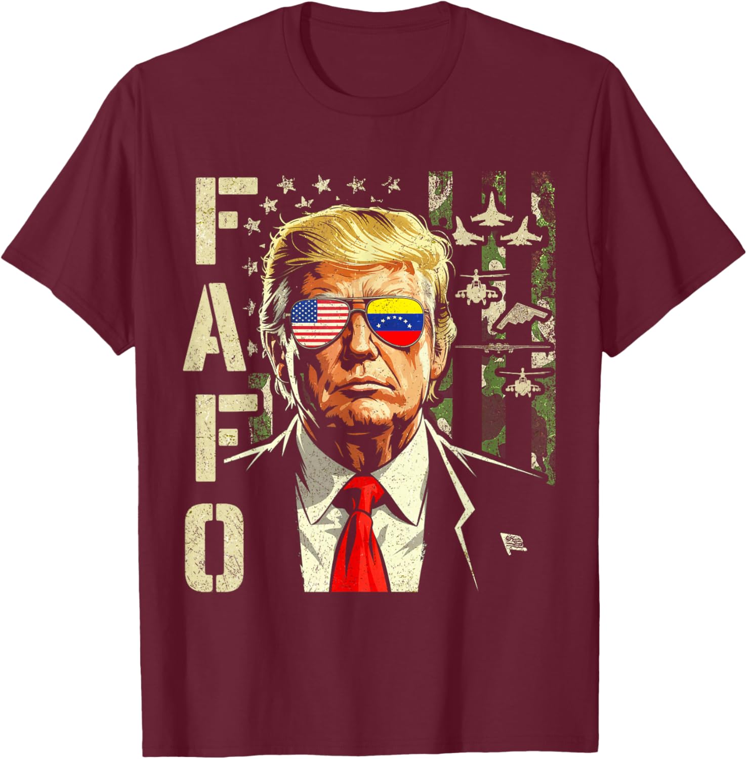 Funny Fafo Trump Fafo American USA T-Shirt - T-Shirt | Maroon