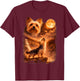 Yorkie Howling to The Moon Funny Vintage 90s Dog Lover T-Shirt - T-Shirt | Maroon