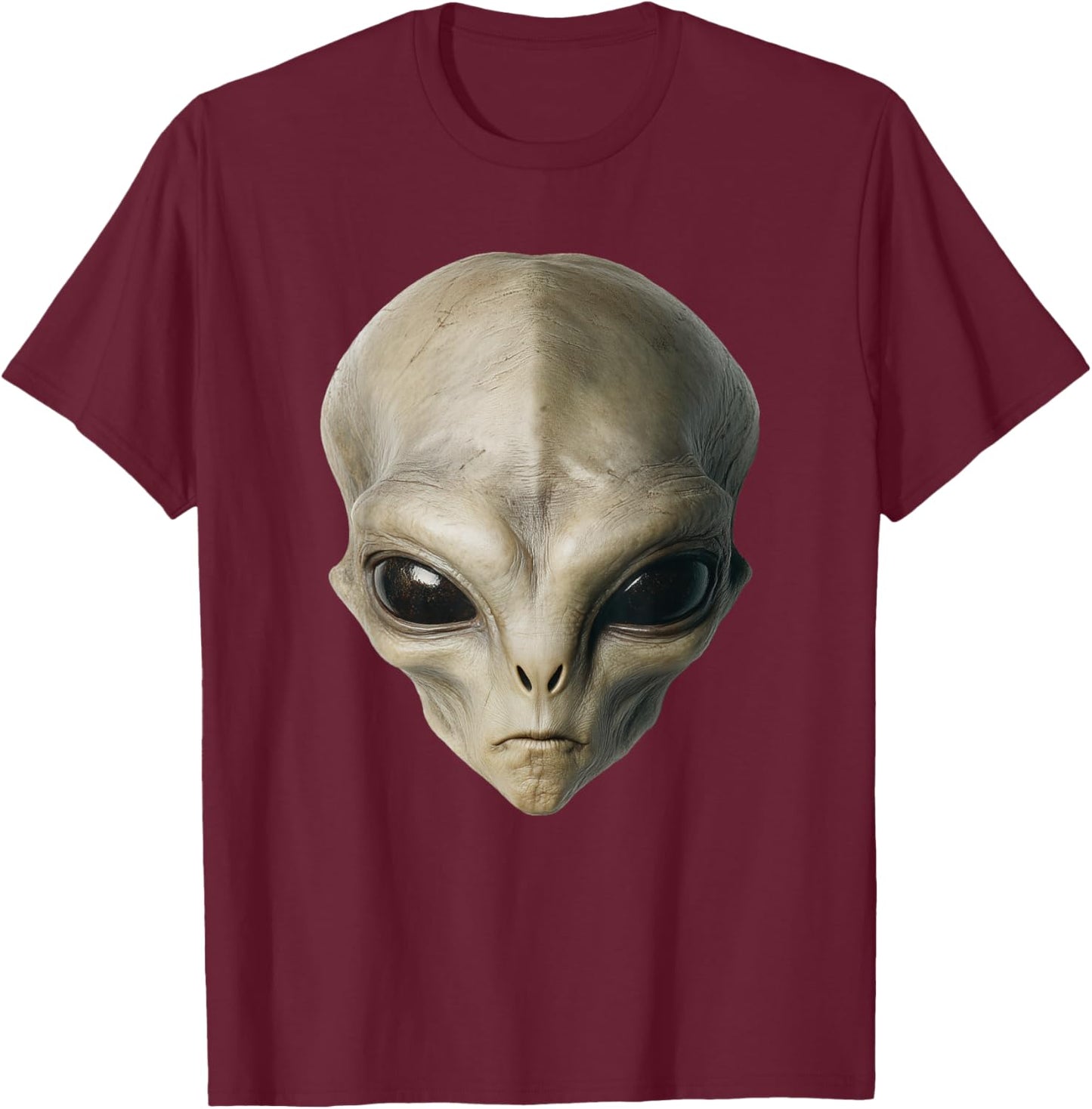 Alien Head Funny Costume Halloween Graphic T-Shirt - T-Shirt | Maroon