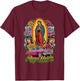 Raza UNIDA Virgen DE Guadalupe Cholo Chicano Art T-Shirt - T-Shirt | Maroon