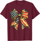 Vintage USA Bow in Red White Blue for Patriotic 4th of July T-Shirt - T-Shirt | Maroon