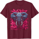 Infrared Wildlife Portrait Elephant Tropical Jungle T-Shirt - T-Shirt | Maroon