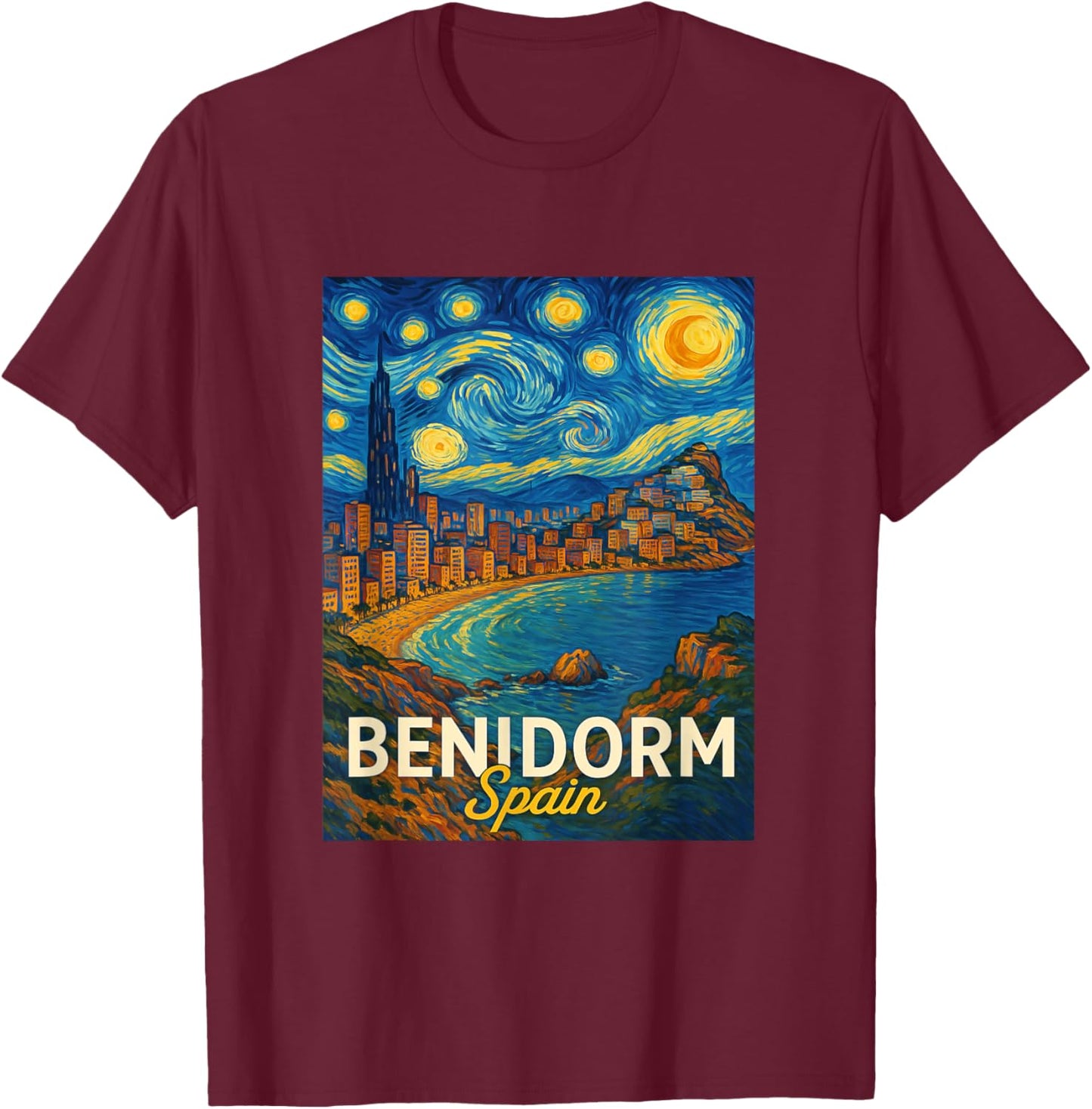Benidorm Spain T-Shirt - T-Shirt | Maroon