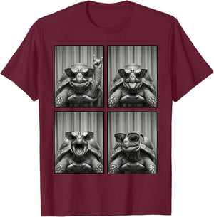 Turtle in Sunglasses Rokin Photobooth Funny Sea Turtle Owner T-Shirt - T-Shirt | Maroon