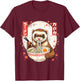 Funny Kawaii Ferret Eating Ramen Japanese Noodles Soup T-Shirt - T-Shirt | Maroon
