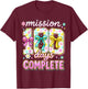 Mission 100 Days Complete Coquette Teacher 100th Day T-Shirt - T-Shirt | Maroon