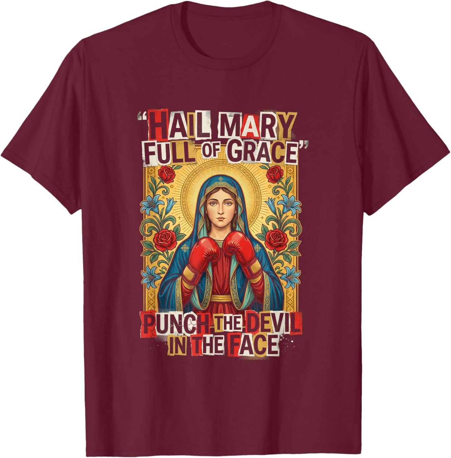 in The Face Christian Humor T-Shirt - T-Shirt | Maroon