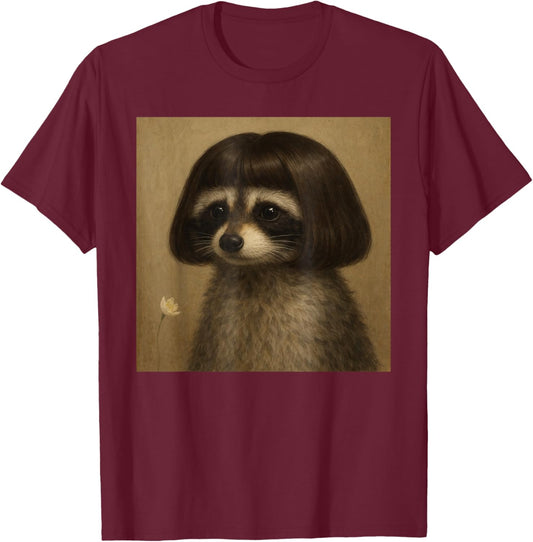 Funny Racoon Bob Haircut Meme Women Kids T-Shirt - T-Shirt | Maroon