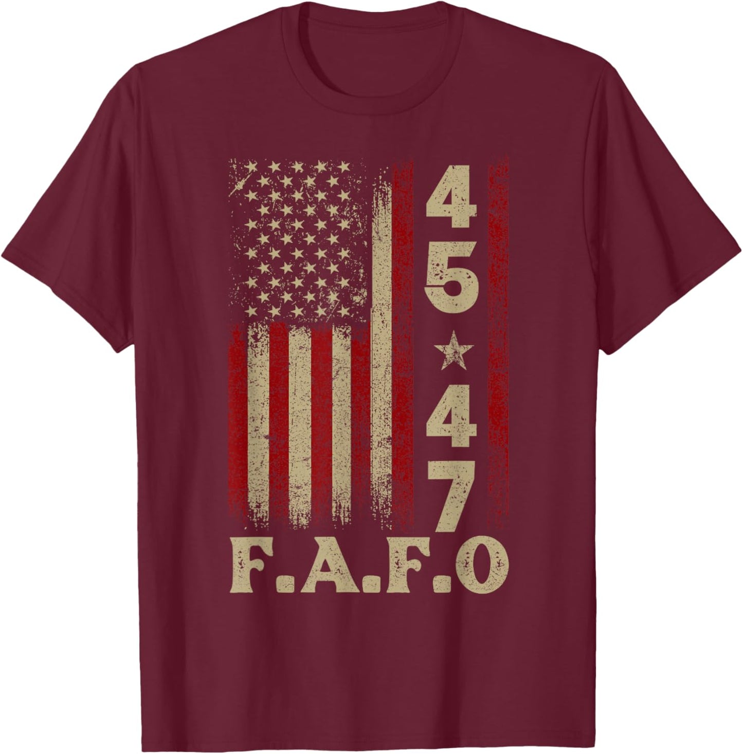 Funny Fafo Trump Fafo American USA T-Shirt - T-Shirt | Maroon