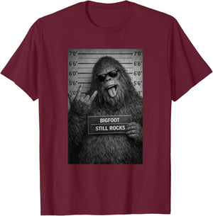 Bigfoot Rock Humor Cryptid Design T-Shirt - T-Shirt | Maroon