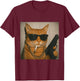 Funny Gangster Cat Smoking Gen Z Retro Meme Cat Lover T-Shirt - T-Shirt | Maroon
