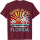 Sanibel Island Florida Family Vacation Vintage Sunset T-Shirt - T-Shirt | Maroon
