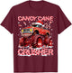 Candy Cane Crusher Red Monster Truck Christmas Xmas Boy T-Shirt - T-Shirt | Maroon