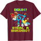 Bruh 67 Six Seven with Every Brainrots for Boys Kids Teens T-Shirt - T-Shirt | Maroon