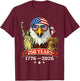 Flag Vintage 250 Years American 1776 2026 250th USA Birthday T-Shirt - T-Shirt | Maroon
