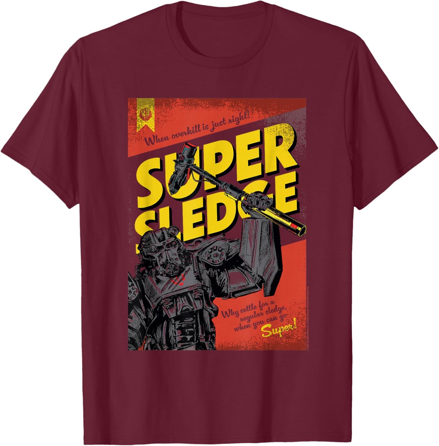 Fallout TV Show Series Sledge Power Army Advertisement T-Shirt - T-Shirt | Maroon
