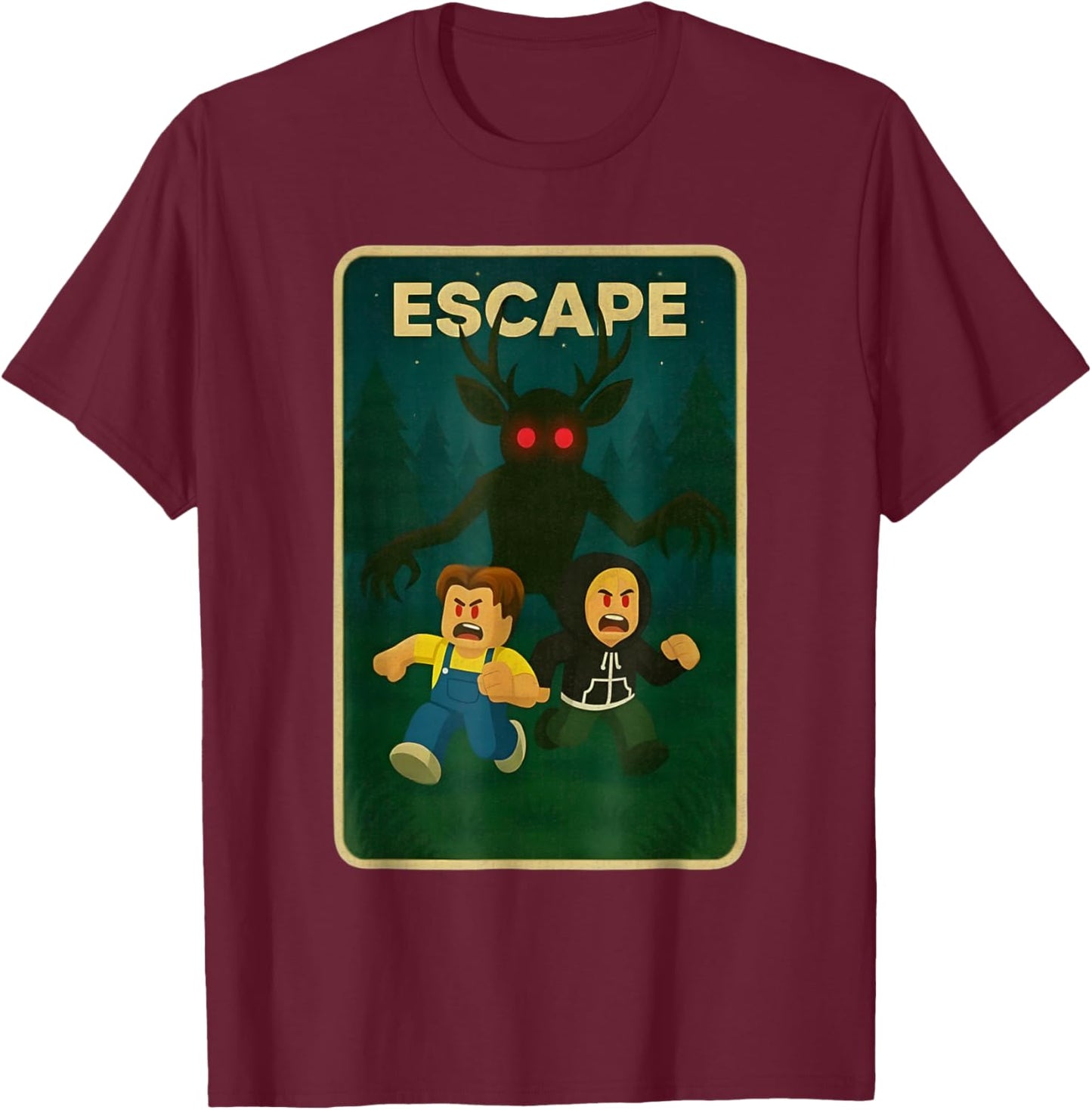 Funny 99 Nights Halloween Gamer Deer in The Forest - Kids T-Shirt - T-Shirt | Maroon