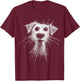 Abstract Scribble Puppy Drawing for Dog Lovers T-Shirt - T-Shirt | Maroon