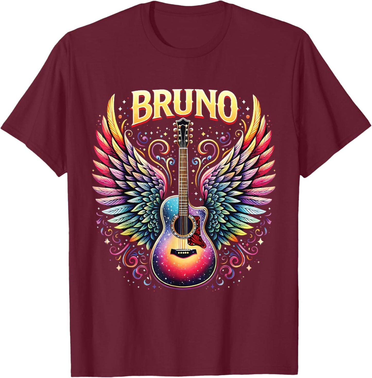Retro Bruno Personalized Name I Love Bruno 70's 80's Vintage T-Shirt - T-Shirt | Maroon