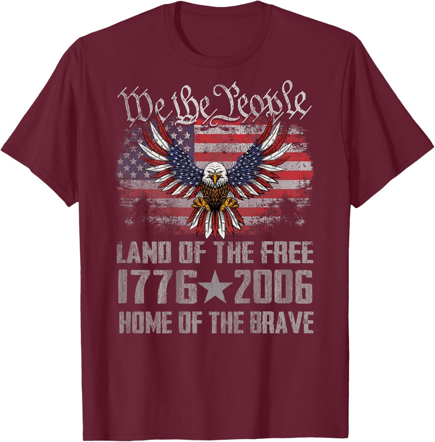 American Flag Eagle Shirt 250 Years 1776-2026 250th Birthday T-Shirt - T-Shirt | Maroon