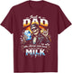 Papa Skeleton, Just A Dad Who Always Came Back with The Milk T-Shirt - T-Shirt | Maroon
