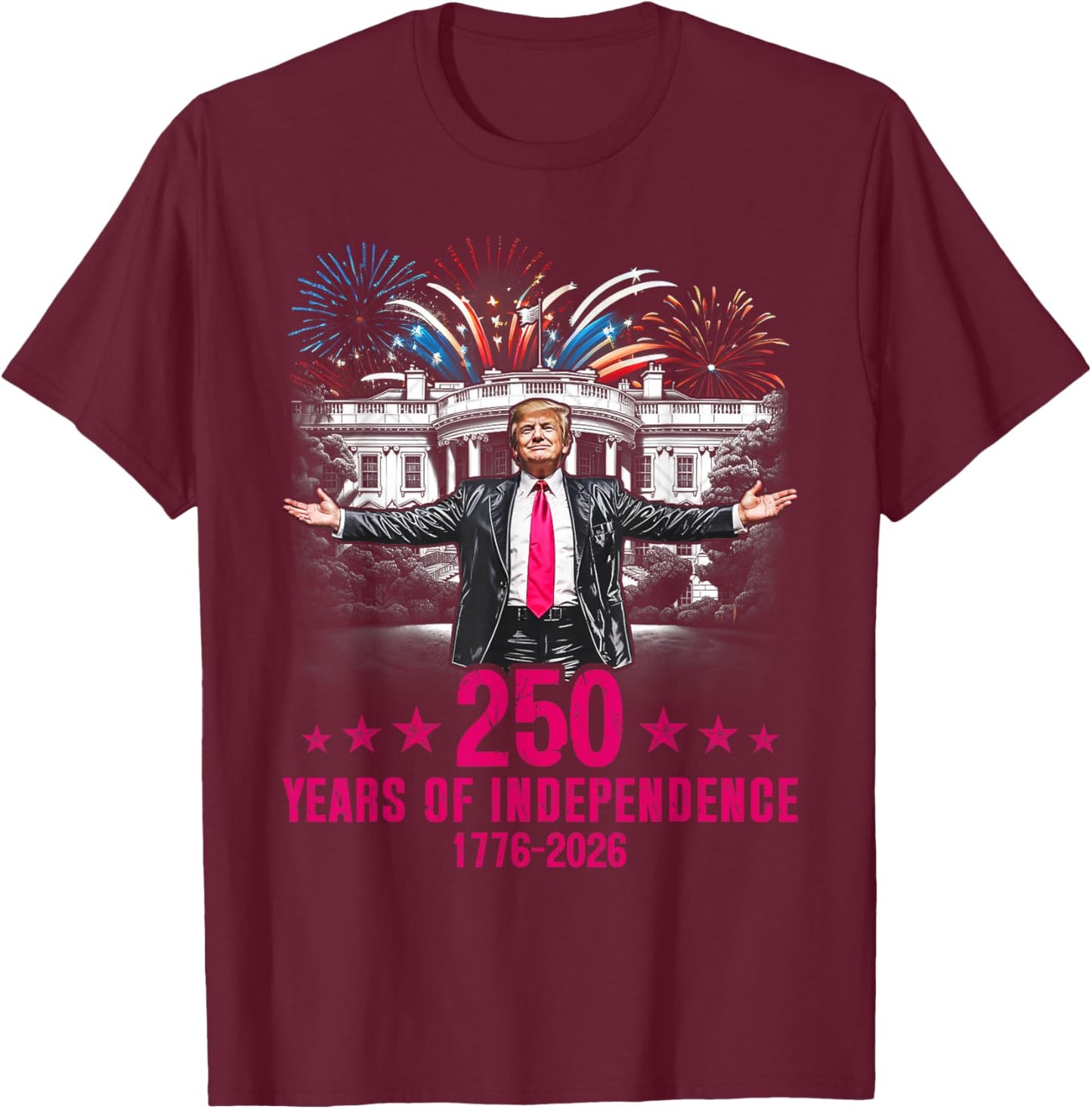 250 Years of Independence American Flag 250th Anniversary T-Shirt - T-Shirt | Maroon