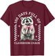 100Th Day Coquette Bow Raccoon 100 Days Full of School Chaos T-Shirt - T-Shirt | Maroon