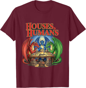 Funny Houses and Humans T-Shirt - T-Shirt | Maroon