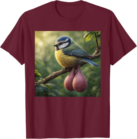 Funny Balls Bird Meme T-Shirt - T-Shirt | Maroon