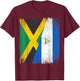 Half Jamaica Nicaragua Flag Jamaican Nicaraguan Pride Roots T-Shirt - T-Shirt | Maroon