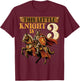 Knight Birthday 3 Years Old Boys 3rd Knight Birthday Party T-Shirt - T-Shirt | Maroon