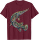 Gar Fish Abstract Aquatic Art Freshwater Biology Art T-Shirt - T-Shirt | Maroon