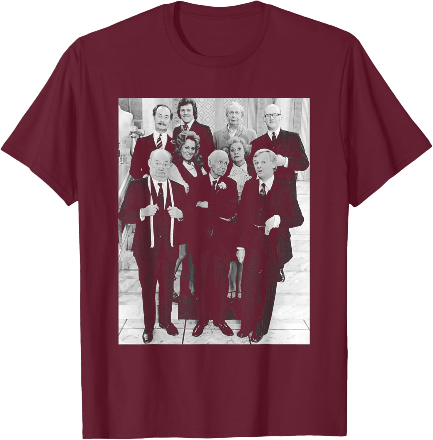 are You Being Served Cast Comedy Show 1976 T-Shirt - T-Shirt | Maroon