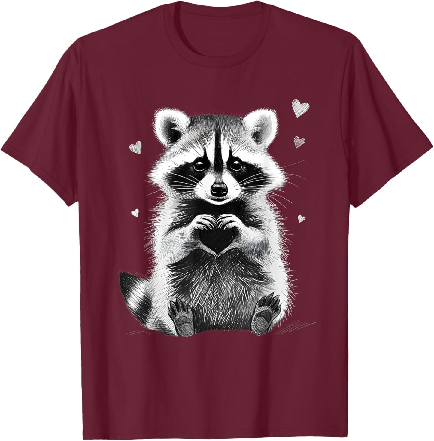 I Steal Hearts Raccoon Valentines Racoon Meme Graphic T-Shirt - T-Shirt | Maroon