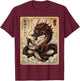 Vintage Japanese Dragon Eating Ramen Art Graphic Noodles T-Shirt - T-Shirt | Maroon