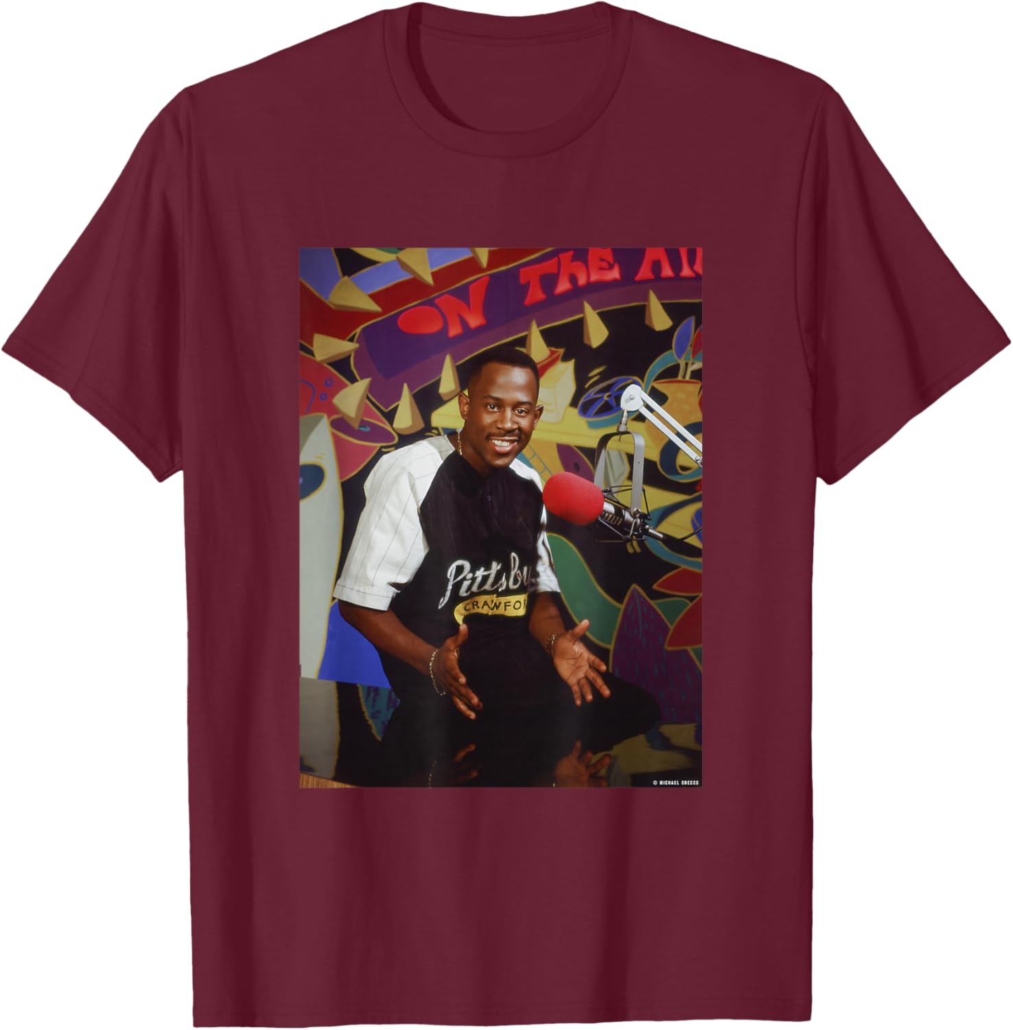 Martin Lawrence The Martin Show Actor by Michael Grecco T-Shirt - T-Shirt | Maroon
