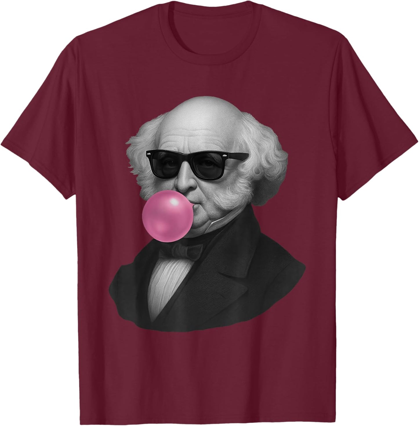 Martin Van Buren Portrait T-Shirt - T-Shirt | Maroon
