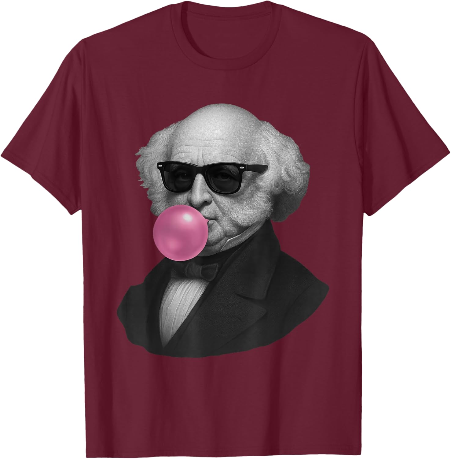 Martin Van Buren Portrait T-Shirt - T-Shirt | Maroon