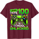 Level 100 Days of School Unlocked Funny Video Games Boy Kids T-Shirt - T-Shirt | Maroon