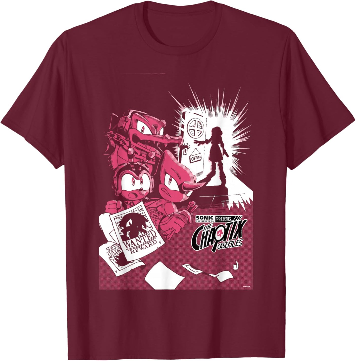 Sonic The Hedgehog Chaotix Casefiles Episode 1 T-Shirt - T-Shirt | Maroon