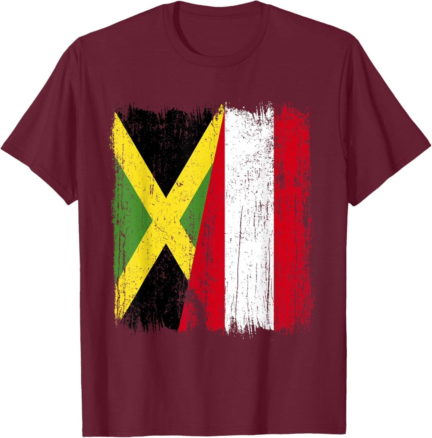 Jamaica Austria Half Flag Jamaican Austrian Heritage T-Shirt - T-Shirt | Maroon